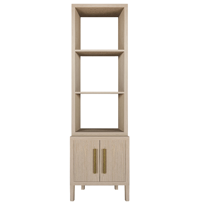 Этажерка Primo с тумбой шпон Светлый дуб Древесина Золотой в Перми | Loft Concept 