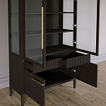 Витрина Primo со стеклянными фасадами и буфетом шпон Темный орех варинант исполнения - 5 | Loft Concept в Перми