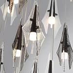 Люстра каскадная с 24-мя рельефными прозрачными плафонами в форме лепестков Glass Pod  варинант исполнения - 6 | Loft Concept в Перми