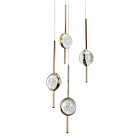 Люстра с 4-мя плафонами из хрустального шара Crystal Bubbles Gold Hanging Lamp варинант исполнения - 2 | Loft Concept в Перми