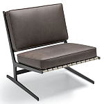 Дизайнерское кресло без подлокотников кожаное на металлическом каркасе PAULA Armchair варинант исполнения - 1 | Loft Concept в Перми