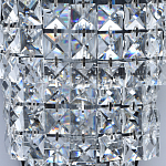 Бра настенное цвета хром с прозрачными квадратными хрустальными подвесками Crystal Regena варинант исполнения - 5 | Loft Concept в Перми