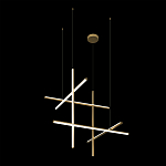 Люстра с 6-ю  пересекающимися цилиндрическими плафонами на тонких тросах Trumpet tube варинант исполнения - 3 | Loft Concept в Перми