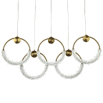 Линейная люстра с плафонами в виде пяти колец Five Rings Gilbertine Linear Chandelier варинант исполнения - 1 | Loft Concept в Перми