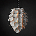 Люстра белая каплевидной формы из цветков лилии White Natural Lines варинант исполнения - 4 | Loft Concept в Перми