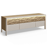 ТВ тумба 2 двери и 2 ящика с подсветкой на рельефном фасаде Warm Industrial варинант исполнения - 5 | Loft Concept в Перми