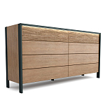 Комод 8 ящиков с подсветкой на рельефном фасаде Warm Industrial варинант исполнения - 5 | Loft Concept в Перми