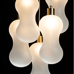 Люстра с 5-ю матовыми белыми стеклянными плафонами волнообразной формы Lucid Rain  варинант исполнения - 5 | Loft Concept в Перми