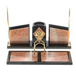 Настольный письменный набор из розового мрамора Marble Accessory варинант исполнения - 1 | Loft Concept в Перми