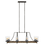 Люстра подвесная с восемью прозрачными стеклянными цилиндрическими плафонами в стиле лофт Feiss варинант исполнения - 5 | Loft Concept в Перми