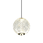 Подвесной светильник с прозрачным рифленым плафоном в форме шара Crystal Globule варинант исполнения - 1 | Loft Concept в Перми
