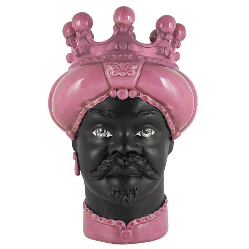 Ваза Vase Moro Man Crown Dark Pink Черный Розовый в Перми | Loft Concept 