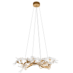 Люстра подвесная с прозрачными стеклянными птичками на ветвях Диаметр 80 см Serip Voa варинант исполнения - 2 | Loft Concept в Перми