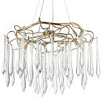 Люстра с хрустальными подвесками в виде капель Droplet Crystal Gold Chandelier 8 варинант исполнения - 1 | Loft Concept в Перми