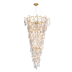 Люстра подвесная в форме перевернутой пирамиды с металлическими ветвями и прозрачными стеклянными подвесками Droplet Chandelier варинант исполнения - 2 | Loft Concept в Перми