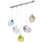 Люстра линейная с 5-ю разноцветными стеклянными плафонами Kaleido варинант исполнения - 2 | Loft Concept в Перми