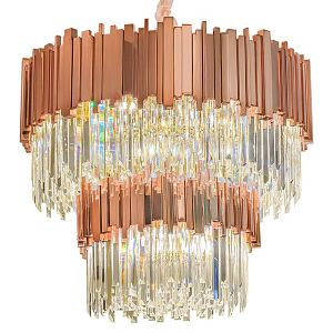 Круглая многоярусная люстра Luxxu Modern Cascade Chandelier Bronze Metal Glass 80