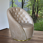 Кресло вращающееся велюровое кремовое Rotation варинант исполнения - 4 | Loft Concept в Перми