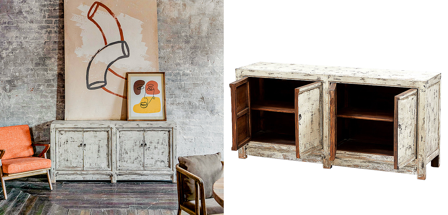 Комод в винтажном стиле с 4-мя дверцами Reynard Chest of Drawers Vintage Ivory Комод в винтажном стиле с 4-мя дверцами Reynard Chest of Drawers Vintage Ivory - Loft-Concept в Перми