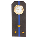 Часы погон подарочные настольные Авиация ВМФ из натурального камня Змеевик Military Clock варинант исполнения - 4 | Loft Concept в Перми