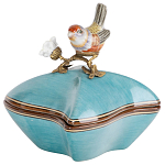 Фарфоровая шкатулка с птицей Eden Garden Blue варинант исполнения - 1 | Loft Concept в Перми