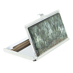 Визитница карманная металлическая с накладкой из натурального камня Серафинит Stone Business Card Holders  варинант исполнения - 2 | Loft Concept в Перми