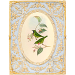 Декоративный постер с изображением птиц в раме с рельефным растительным узором Blooming Birds Poster варинант исполнения - 9 | Loft Concept в Перми