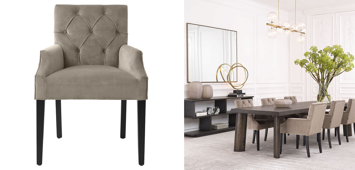 Стул Eichholtz DINING CHAIR ATENA WITH ARM Стул Eichholtz DINING CHAIR ATENA WITH ARM - Loft-Concept в Перми