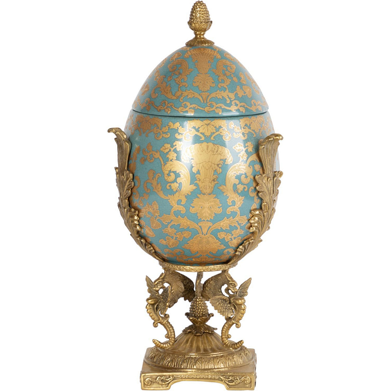Фарфоровая шкатулка The Royal Egg Бронза Голубой Фарфоровая шкатулка The Royal Egg Бронза Голубой в Перми | Loft Concept