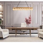 Люстра линейная прямоугольная с сферическими плафонами Phased Spheres варинант исполнения - 4 | Loft Concept в Перми