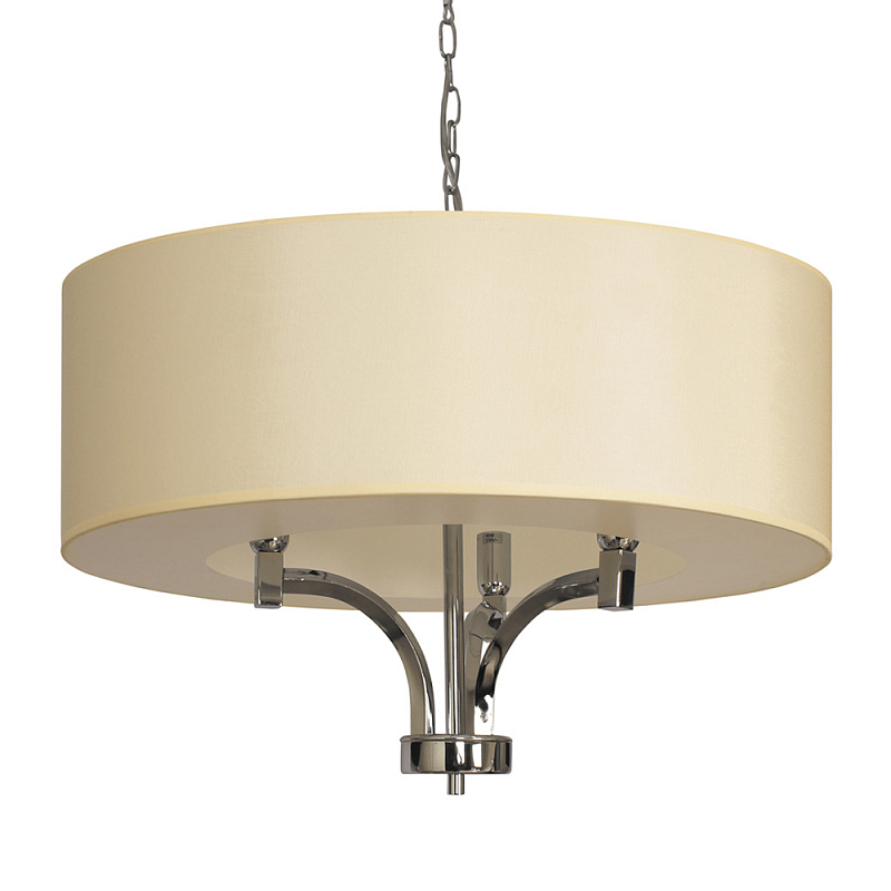 Люстра подвесная с цилиндрическим абажуром кремового цвета Natural Concepts Бежевый Хром в Перми | Loft Concept 