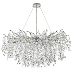 Линейная люстра с хрустальными подвесками на металлических ветках Fairytree Light Silver Linear Chandelier 18 варинант исполнения - 2 | Loft Concept в Перми