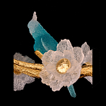 Люстра круглая на золотом каркасе с птичками и цветочным декором Miscellaneous herbs варинант исполнения - 7 | Loft Concept в Перми