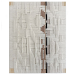 Текстильное панно ручной работы из хлопкового шнура wall panel line beige варинант исполнения - 2 | Loft Concept в Перми