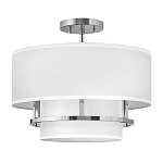 Потолочный светильник с двухслойным белым текстильным абажуром Hinkley варинант исполнения - 20 | Loft Concept в Перми