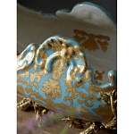 Чаша голубого цвета с оранментом и и бронзовыми фигурами леопардов Eden Garden варинант исполнения - 8 | Loft Concept в Перми