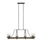 Люстра подвесная с восемью прозрачными стеклянными цилиндрическими плафонами в стиле лофт Feiss варинант исполнения - 2 | Loft Concept в Перми