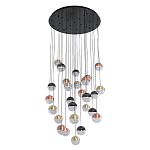 Люстра каскадная с черным круглым основанием 27 подвесов Celestial Waltz варинант исполнения - 2 | Loft Concept в Перми