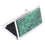 Визитница карманная металлическая с накладкой из натурального камня Малахит Stone Business Card Holders  варинант исполнения - 2 | Loft Concept в Перми