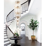 Большая многоярусная люстра с хрустальными подвесками Crystal Art Multi-tiered Gold Chandelier варинант исполнения - 2 | Loft Concept в Перми