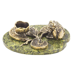 Подсвечник из бронзы и натурального камня змеевик Stone Candlestick варинант исполнения - 1 | Loft Concept в Перми