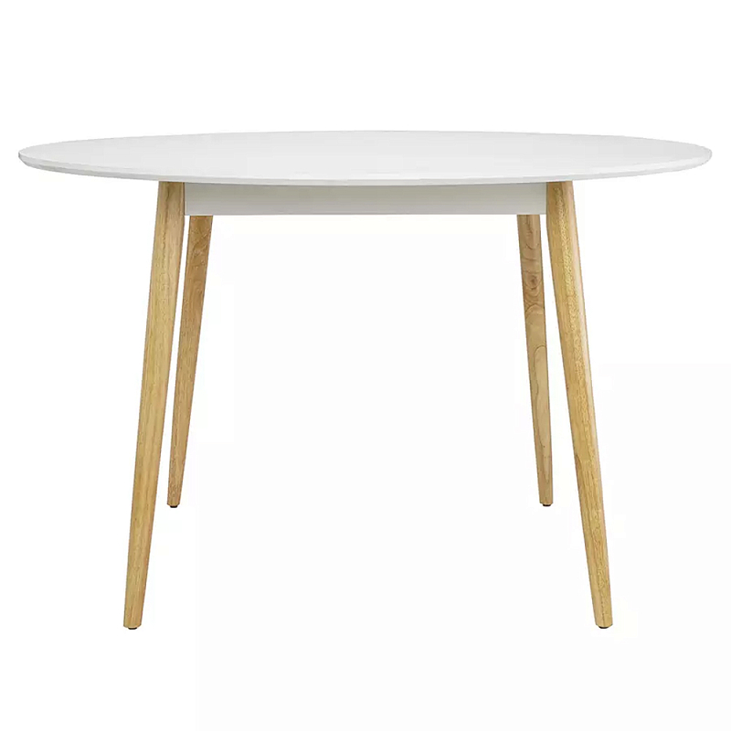 Круглый обеденный стол на 4-х ножках Round Dining Table Mateo Черный Белый в Перми | Loft Concept 