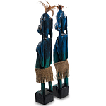 Комплект из 2-х деревянных статуэток Asmat Statuettes Dark Blue варинант исполнения - 5 | Loft Concept в Перми