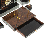 Настольный письменный набор с часами из природного камня обсидиана Royal Stone варинант исполнения - 4 | Loft Concept в Перми