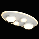 Потолочный светильник овальной формы белого цвета с 4-мя лампами Lunar Pebbles варинант исполнения - 3 | Loft Concept в Перми