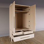 Шкаф платяной Primo с выдвижными ящиками шпон Черный дуб варинант исполнения - 4 | Loft Concept в Перми