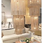 Люстра круглая трехъярусная из бахромы Milk Gradient Braided Fringe варинант исполнения - 4 | Loft Concept в Перми