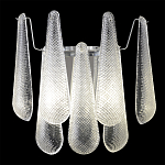 Бра с подвесками из рифленного стекла в форме капель на основании цвета хром Textured Glass варинант исполнения - 1 | Loft Concept в Перми