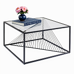 Журнальный стол черный с столешницей из прозрачного закаленного стекла Dynamics варинант исполнения - 2 | Loft Concept в Перми