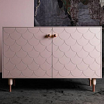 Дизайнерский комод розовый с фактурным фасадом Tiles варинант исполнения - 1 | Loft Concept в Перми